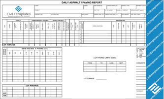 Daily asphalt report template